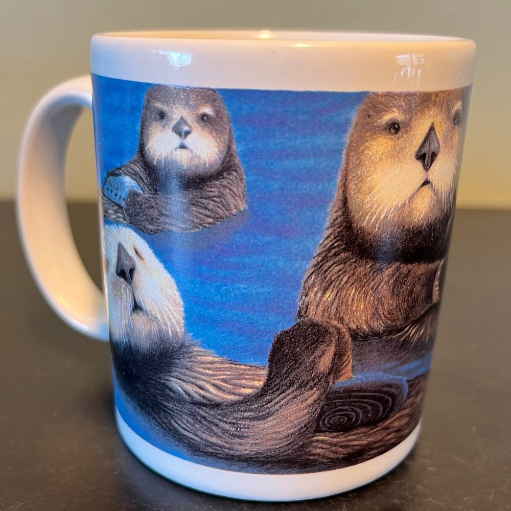 Vintage Banana Appeal Otter Mug 1989 Key Largo Florida Souvenir Cup Retro Art